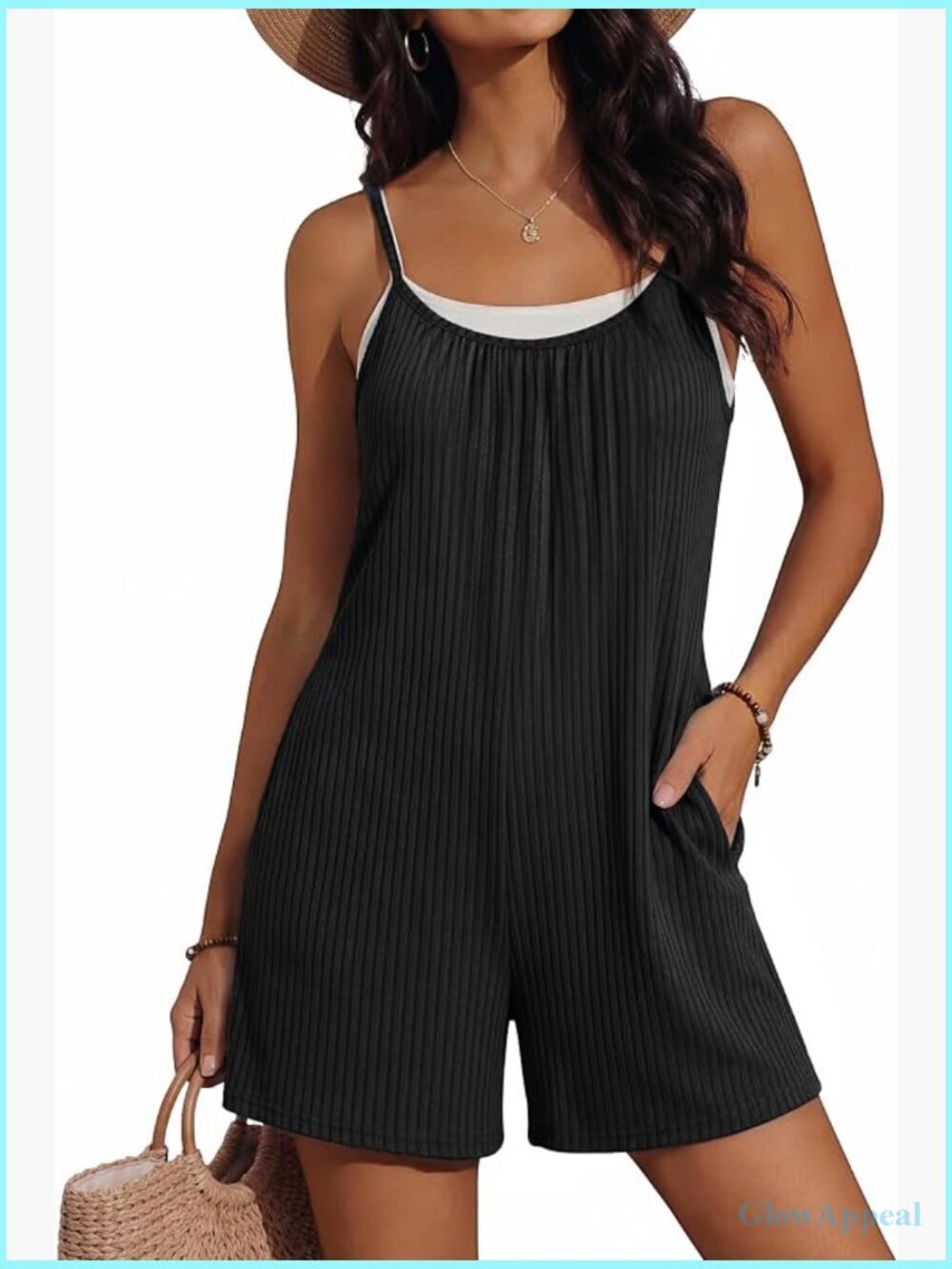 Sleeveless Loose Shorts Jumpsuit with Pockets - Summer Romper
